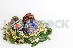 Easter eggs in a basket