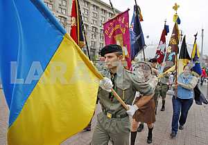 March in honor of anniversary of the foundation Plast