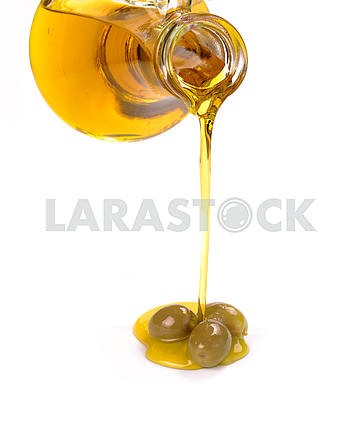 olive oil pouring from a bottle
