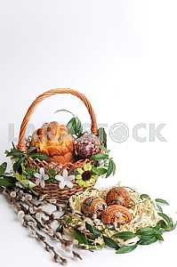 Easter eggs in a basket