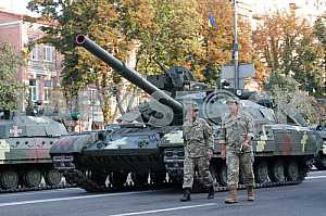 The rehearsal of the military parade in Kiev