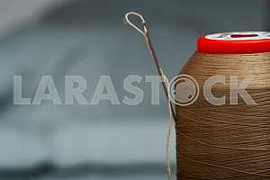 Carpenter tools on wooden table with sawdust. Circular Saw.