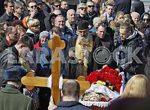 Прощание с погибшем в АТО Дмитрием Годзенко,в Киеве
