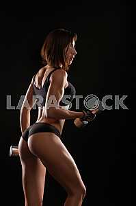 Fitness woman studio shots