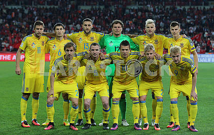 Ukrainian team before the match Turkey - Ukraine