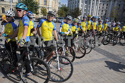 Participants of the bike ride