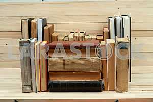 Stack of hardback books isolated on white background. Back to school. Copy space