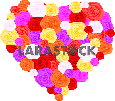 Roses in heart shape