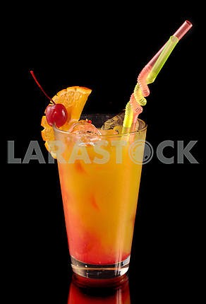 Orange cocktail with a cherry
