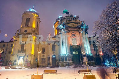 Lviv in winter temple