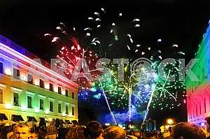 ODESSA, UKRAINE - September 2, 2011: Numerous crowd and resident