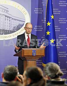A press conference of Arseniy Yatsenyuk.