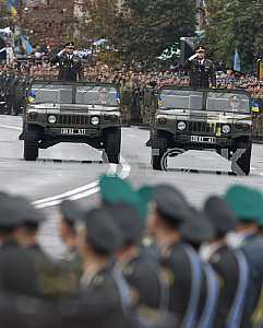 Military parade on the Independence Square in Kiev