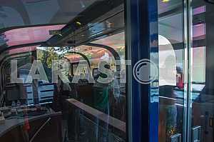 Wagon restaurant in a modern train