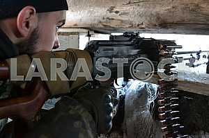 Soldiers of the 10th mountain brigade of assault at the forefront