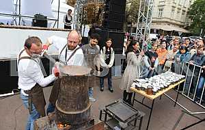 Barista brews coffee in Lviv