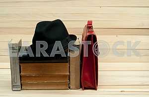 Stack of hardback books isolated on white background. Back to school. Copy space