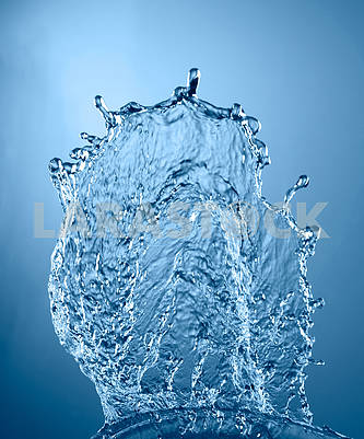 Blue color water splash isolated on empty background, studio pho
