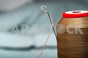 Carpenter tools on wooden table with sawdust. Circular Saw.