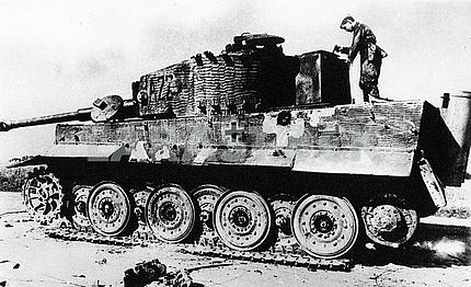Destroyed german heavy tank Tiger