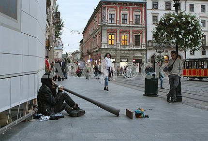 Street musician in Lviv
