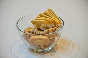 Glass vase with cookies