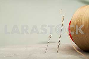 Carpenter tools on wooden table with sawdust. Circular Saw.