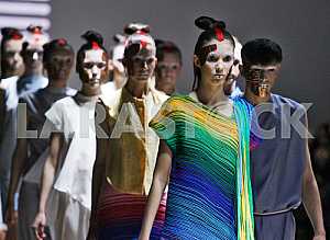 The models walk during demonstrates outfit by Ukrainian designer Sistan Varvara
