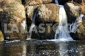 Large rocks, waterfall,, Monastyryshche autumn tract cascades 2
