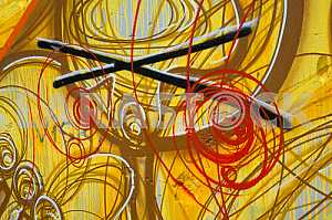Fragment of grafiti on a concrete wall.Abstract background.