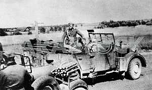 German officer with car Horch-901