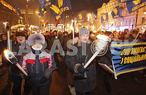 Torchlight procession in honor of the birthday of Stepan Bandera.