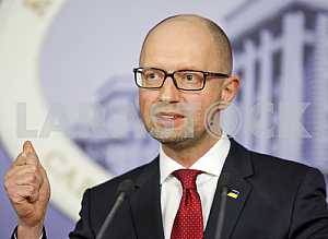 A press conference of Arseniy Yatsenyuk.