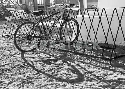 Bicycle in the parking lot
