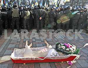 A rally of farmers near the Verkhovna Rada.