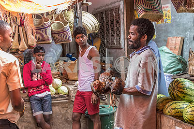 Vendors on the market in Zanzibar