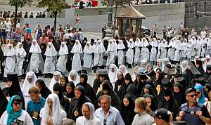 The procession on the occasion of 1028th anniversary of Baptism of Kievan Rus in Kiev.