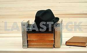 Stack of hardback books isolated on white background. Back to school. Copy space