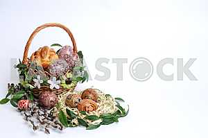 Easter eggs in a basket