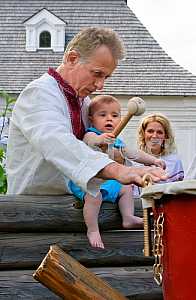 Ukrainian family relaxing in the park 