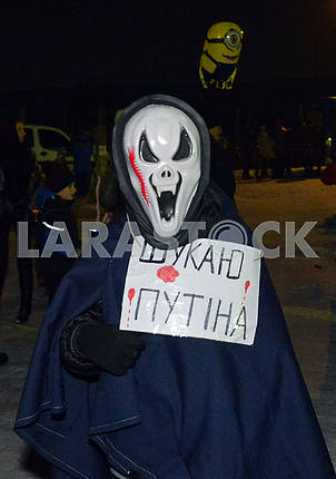 Malanka Festival, a man in the costume of death