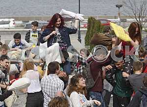 Pillow fight in Kiev
