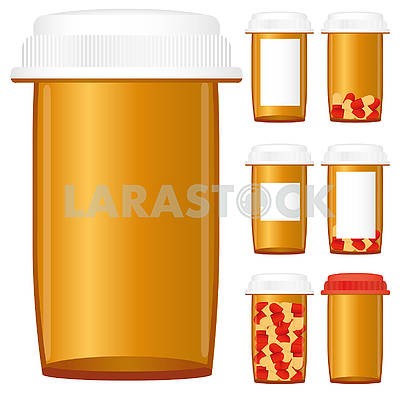 Set of prescription medicine bottles