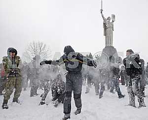 Snow battle in Kiev