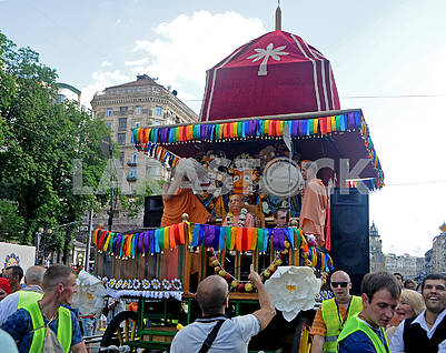 Participants of the Ratha Yatra Chariot Festival