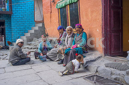 People on the street in Nepal
