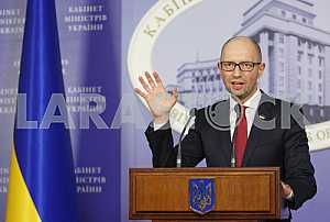 A press conference of Arseniy Yatsenyuk.