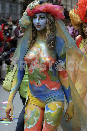 Model at the festival of body art