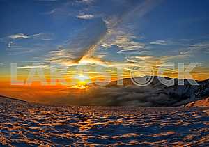 A frosty day is in mountains