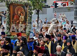 The procession on the occasion of 1028th anniversary of Baptism of Kievan Rus in Kiev.